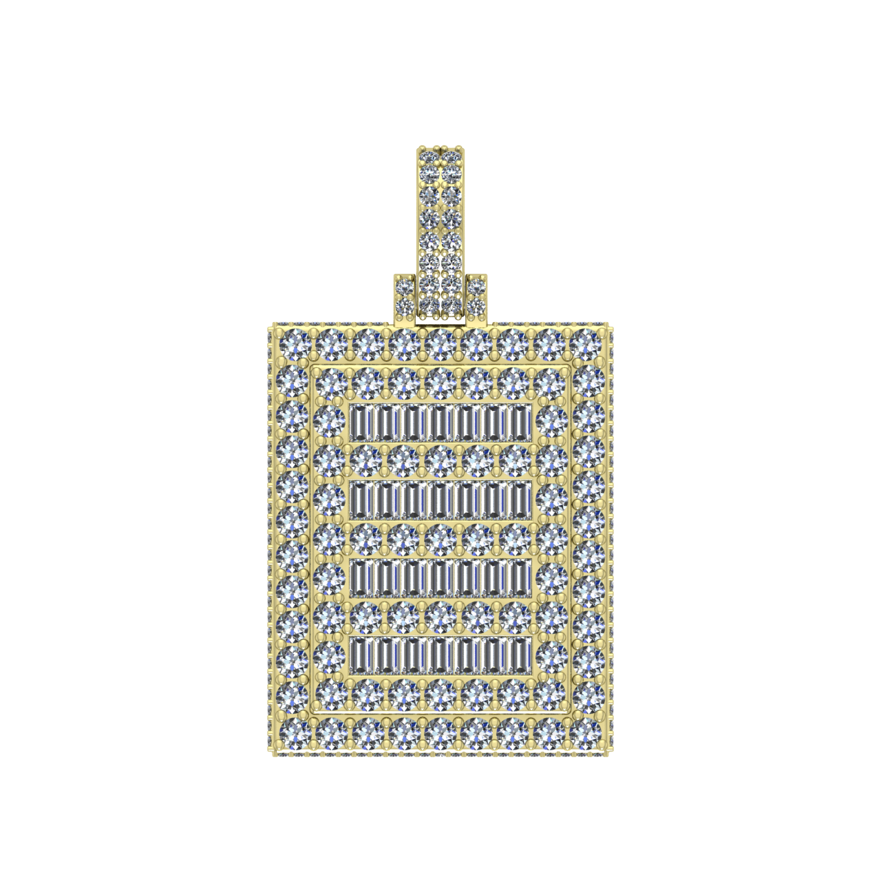 HIP-HOP DIAMONDS DOG TAG PENDANT